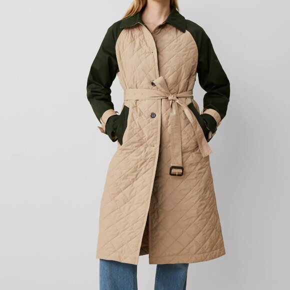 NWT Ann Taylor Weekend Collection Quilted Mixed Media Mac Coat - Picture 2 of 7